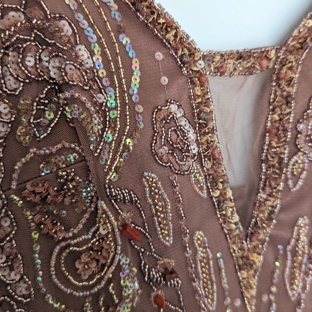 Vintage Sue Wong Mauve Beaded Formal Dress - Picture 2 of 7